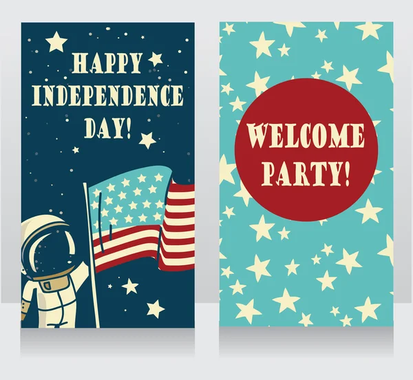 Bağımsızlık günü partisi için iki afiş — Stok Vektör