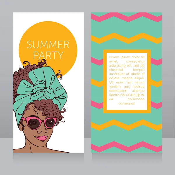 Sjabloon voor zomer nacht partij banners — Stockvector