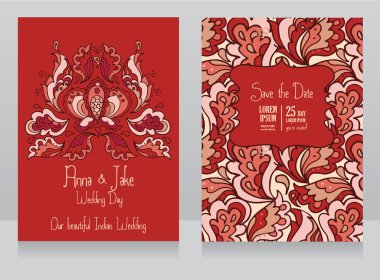 Hint tarzı düğün davetiyesi için şablon