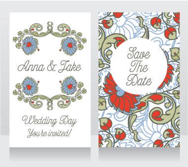 wedding cards with beautiful floral ornament