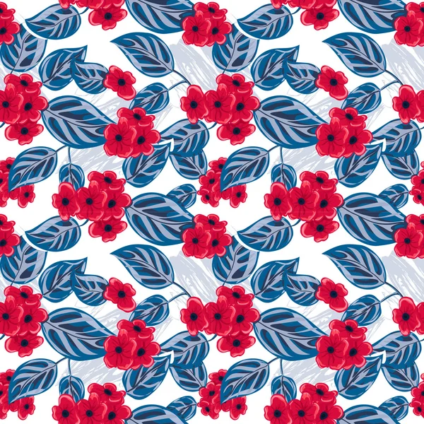 Modèle sans couture avec des fleurs tropicales — Image vectorielle