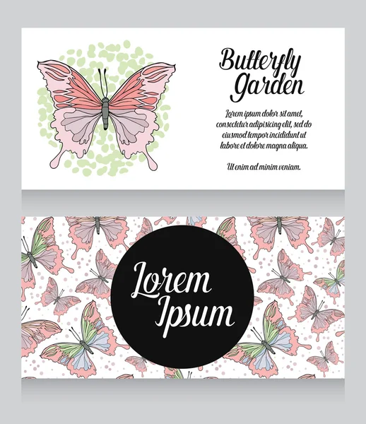 Butterflies garden business card — Διανυσματικό Αρχείο