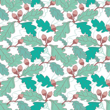 meşe palamutları ve Meşe yaprağı ile Seamless Modeli