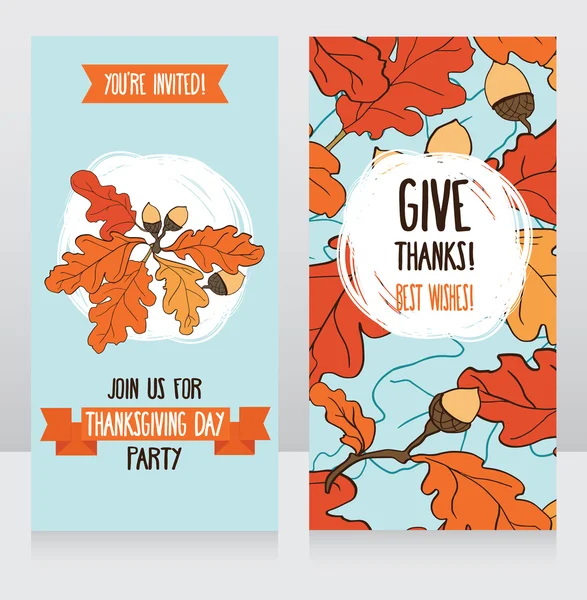 Greeting cards for thanksgiving day — Stock Vector