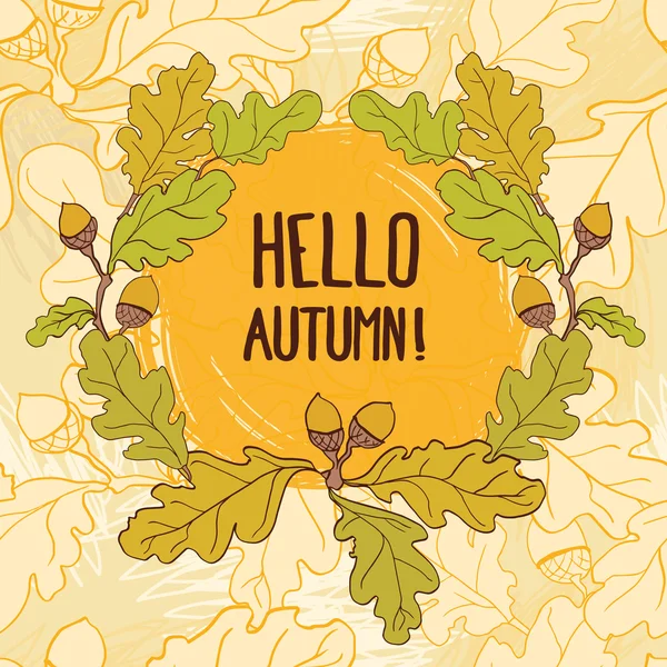 "hello autumn" poster — Stock Vector