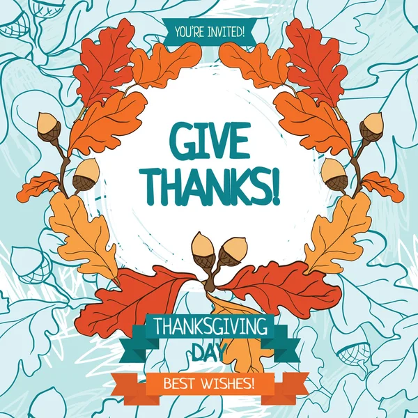 Plantilla de tarjeta de día de Acción de Gracias — Vector de stock