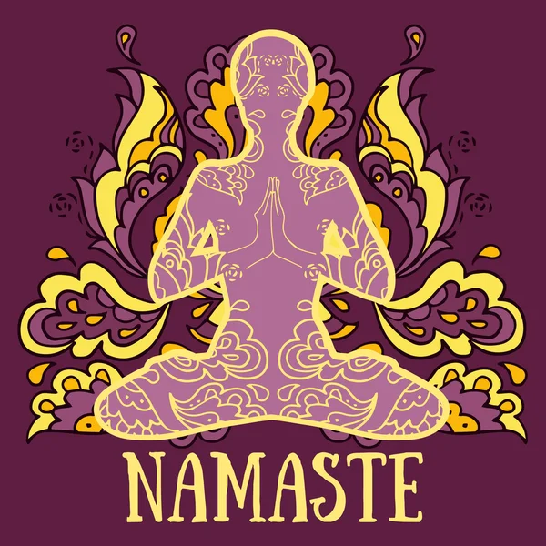 Banner de Namaste — Vector de stock