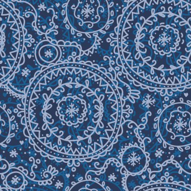 Kış ile Seamless Modeli el çekilmiş süsleme