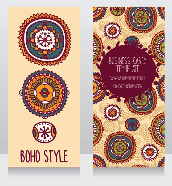 Boho stil için iki kart — Stok Vektör