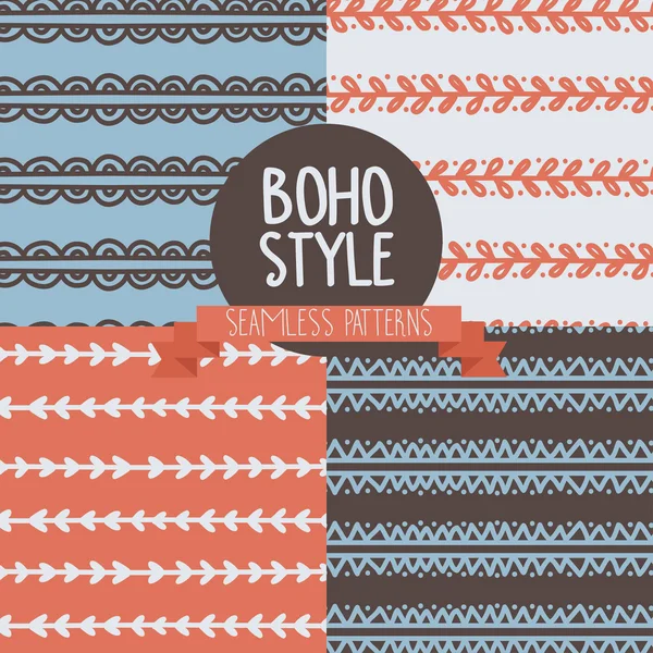 boho tarzı dört soyut Dikişsiz desen seti