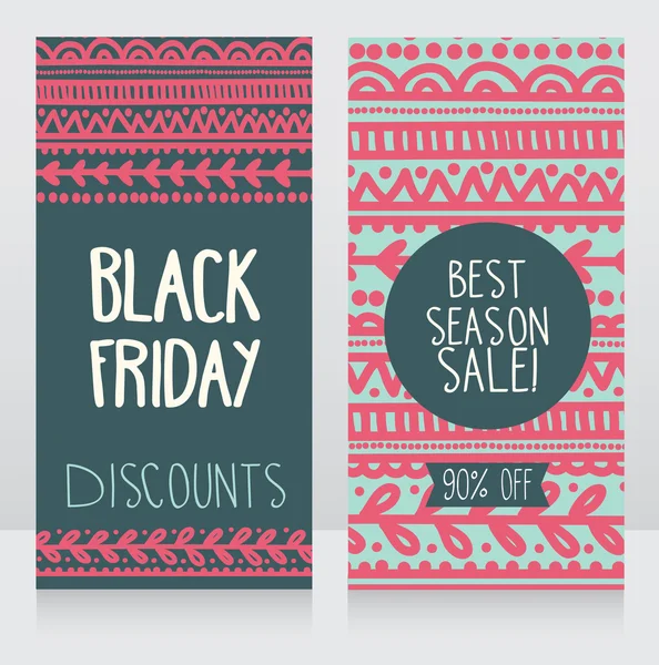 Two cards for black friday sale — Stok Vektör