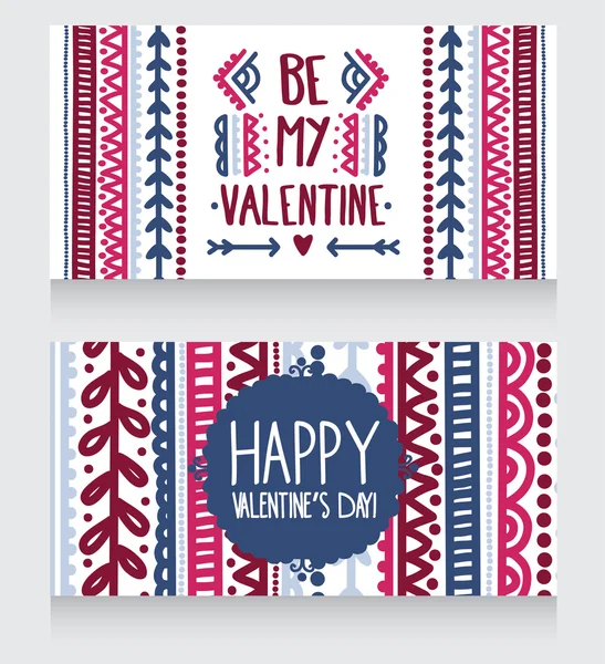 Tarjetas de San Valentín en boho — Vector de stock