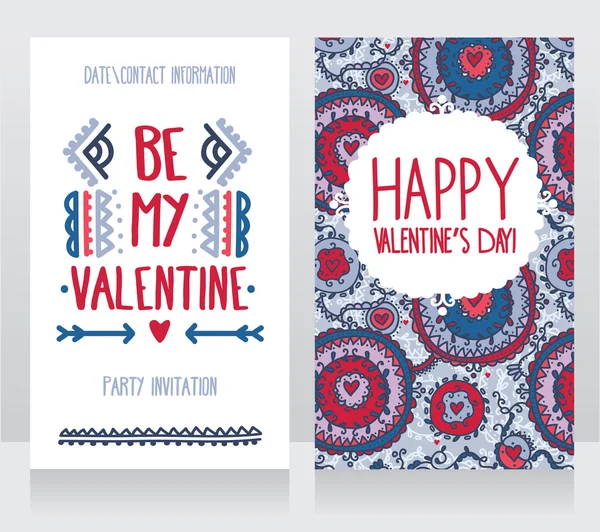 Cartes pour la Saint-Valentin à Boho — Image vectorielle
