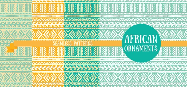 Set of abstract seamless patterns in boho style — Stock Vector