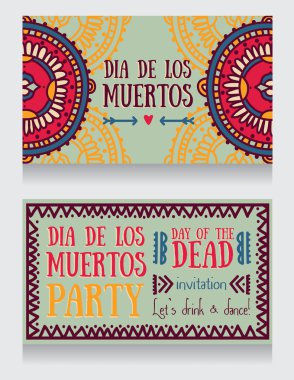 dia de los muertos için şirin davetiye