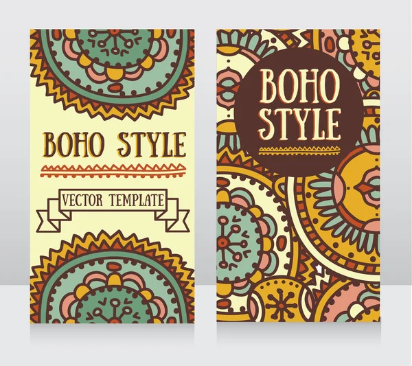 Två banners i boho stil — Stock vektor