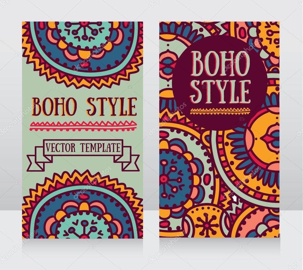 two banners in boho style