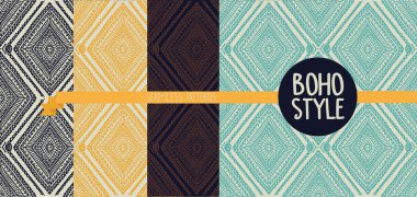 dört soyut Dikişsiz desen seti