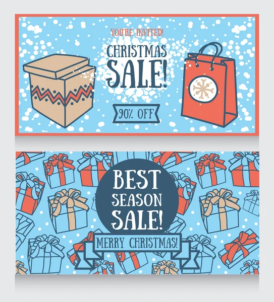 Plantillas para banners de venta de Navidad — Archivo Imágenes Vectoriales