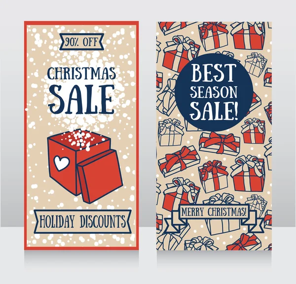 Modelos para banners de venda de Natal — Vetor de Stock