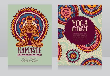 kartları şablonu için yoga merkezine veya yoga stüdyosu