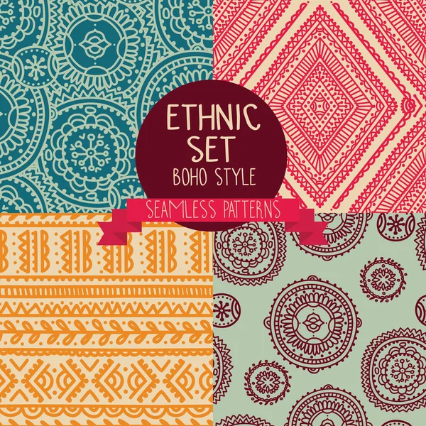 Set of four abstract seamless patterns — Stock Vector