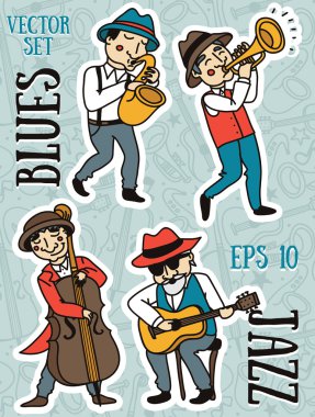 jazz or blues music band clipart