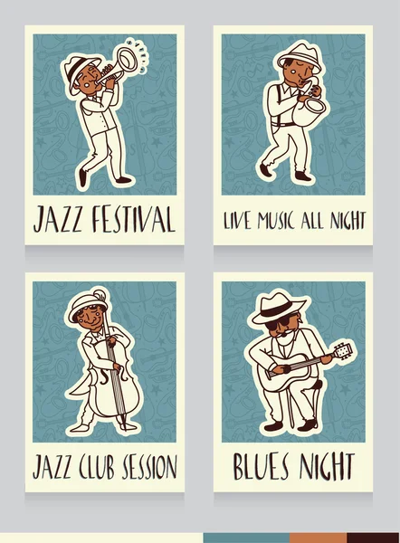 Flygblad för jazz eller blues musikband — Stock vektor