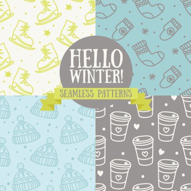 Kış için sorunsuz arka planlar kümesi