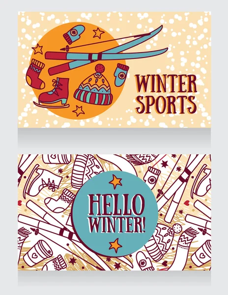 "hello winter "cards — стоковый вектор