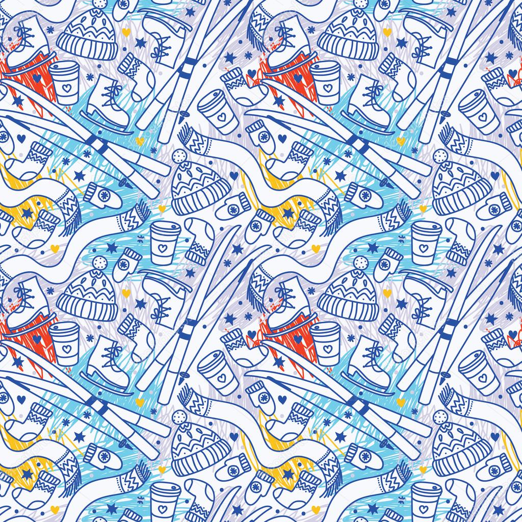 Plano De Fundo Sem Emenda Para Esportes E Jogos De Inverno Vetores