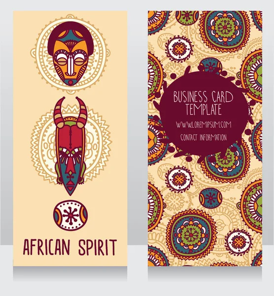 在非洲的民族风格的两张牌 — 图库矢量图片