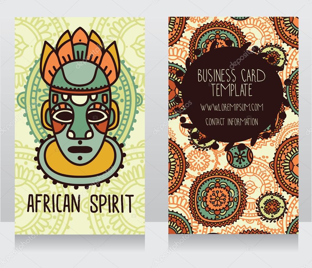 two cards in ethnic african style