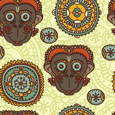 Maymunlar etnik tarzı ile Seamless Modeli
