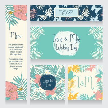 Tropikal stilinde ayarla düğün