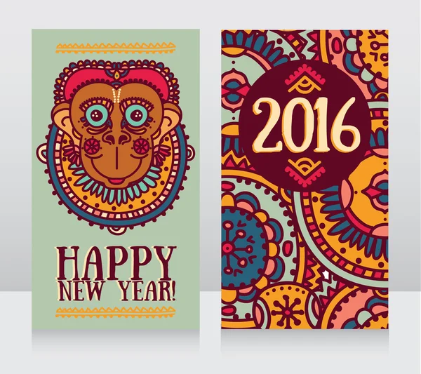 Two banners for happy new year of monkey — Stock Vector