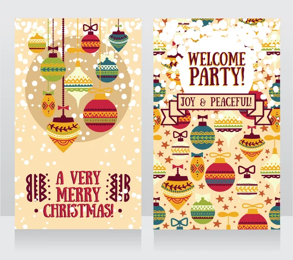 Cards for christmas and new year party — Stock Vector