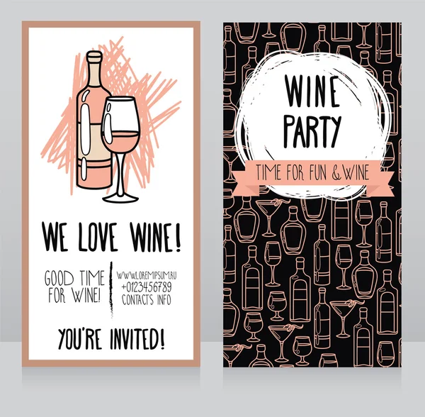Invitación a la fiesta del vino — Archivo Imágenes Vectoriales