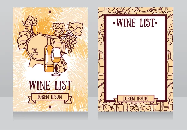 Template for the wine list — Stock Vector