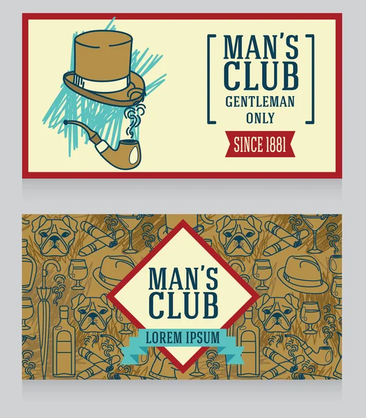 Beyler club için iki kartvizit — Stok Vektör