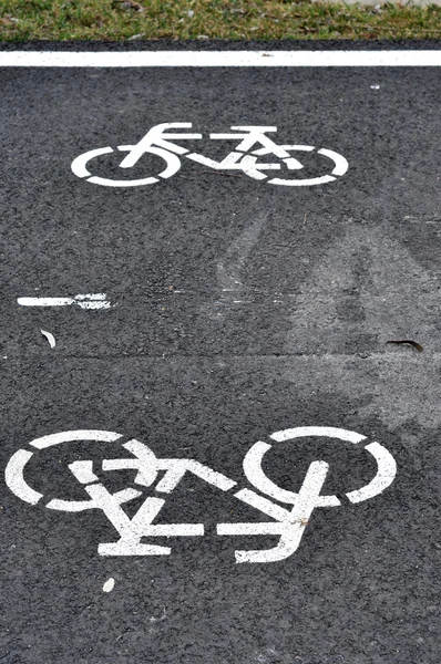 Señal de carril bici, carril bici — Foto de Stock