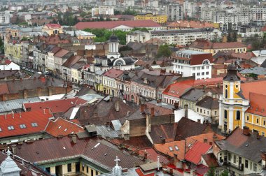 Cluj Napoca şehir üstten görünüm. Romanya