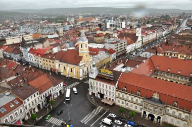 Cluj Napoca şehir üstten görünüm. Romanya
