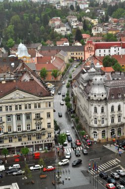 Cluj Napoca city top view. Romania clipart