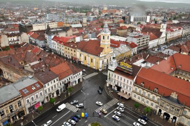 Cluj Napoca şehir üstten görünüm. Romanya