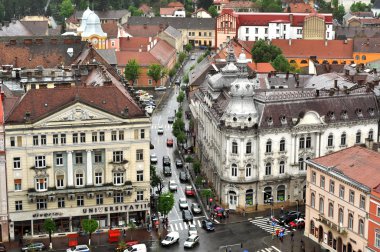 Cluj Napoca şehir üstten görünüm. Romanya
