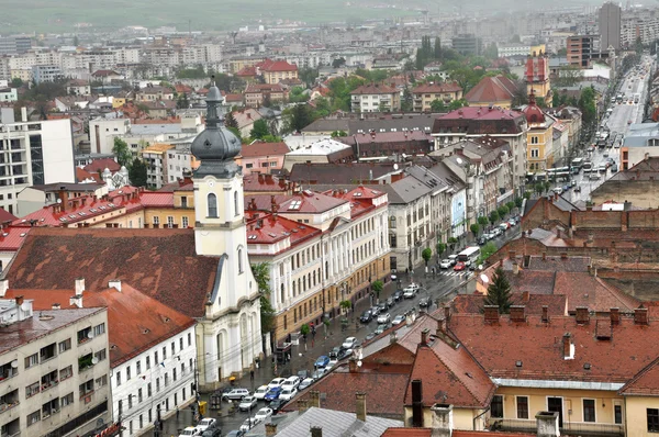 Widok góry miasta Cluj Napoca. Rumunia — Zdjęcie stockowe