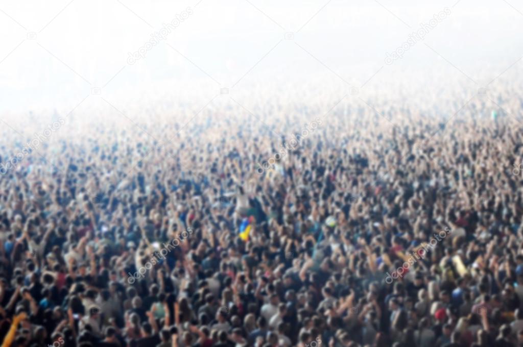 Blurred crowd of people partying
