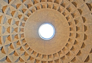 Pantheon dairesel kubbe. Roma, İtalya