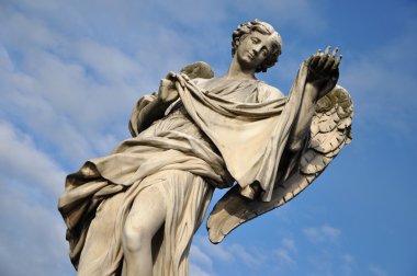 Melek peçe ile. Heykelin üzerine Ponte Sant' Angelo Köprüsü, Ro